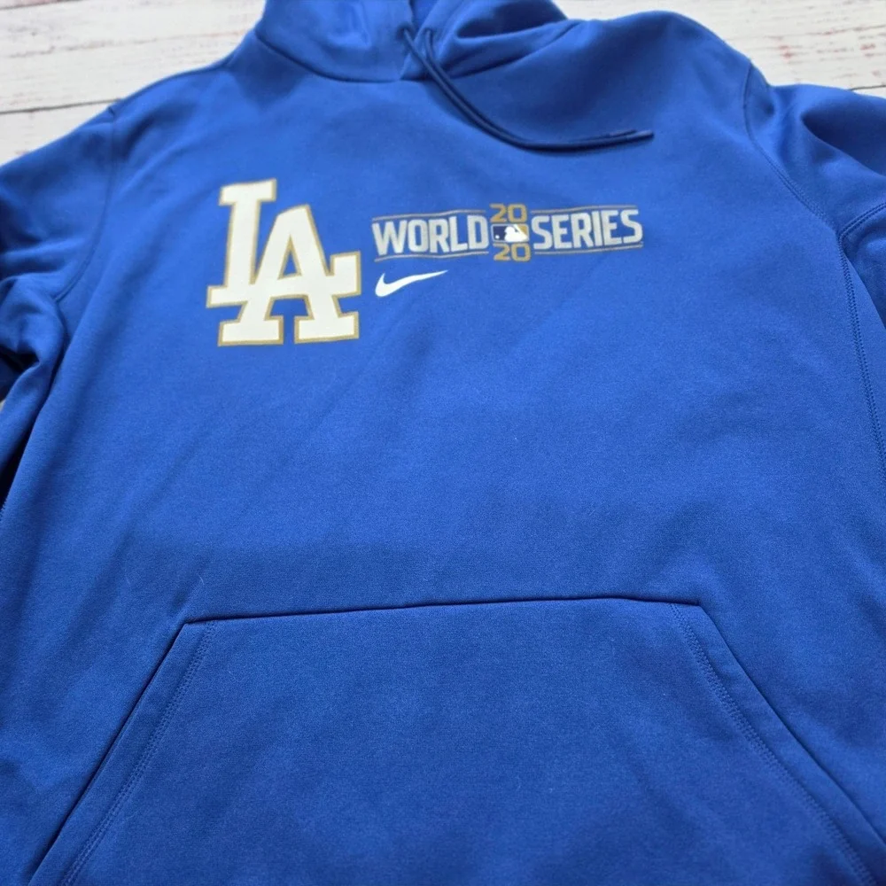 Nike Hoodie Mens XXL Blue Good LA Dodgers 2020 World Series Dri-FIT Sweatshirt